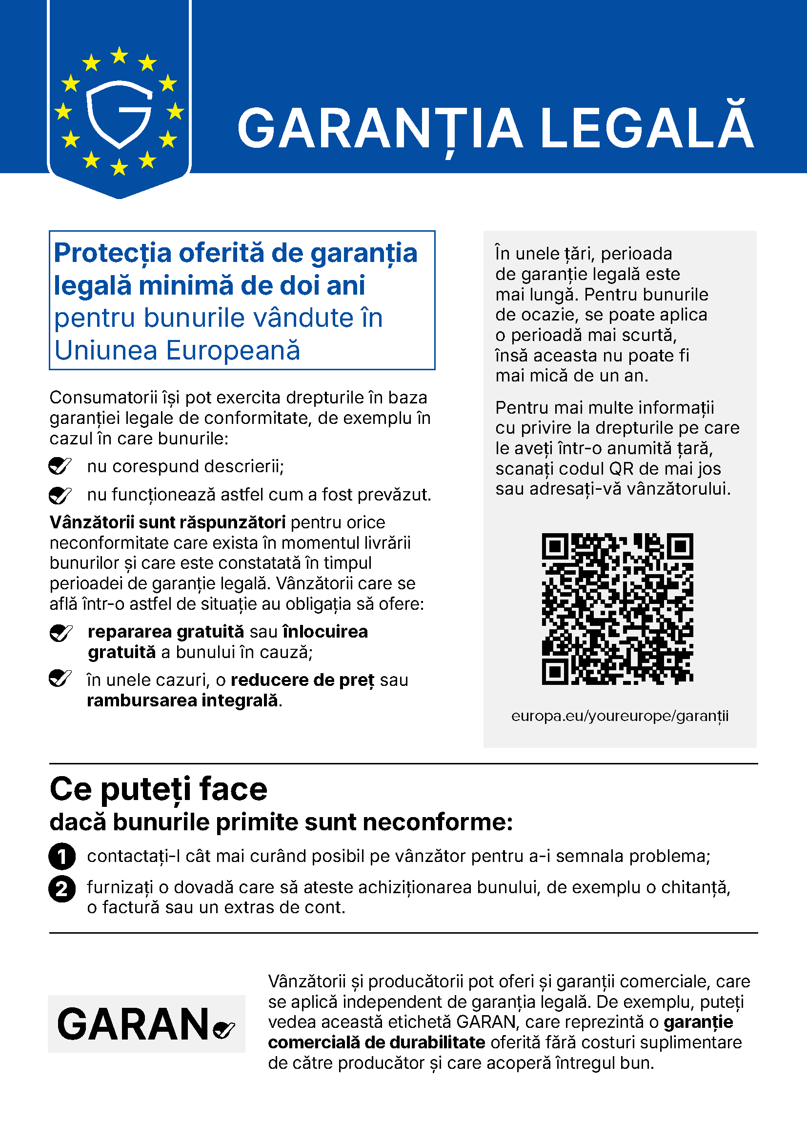 Garanția legală – protecția minimă de doi ani pentru bunurile vândute în Uniunea Europeană